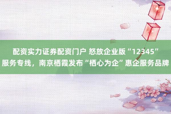 配资实力证券配资门户 怒放企业版“12345”服务专线，南京栖霞发布“栖心为企”惠企服务品牌