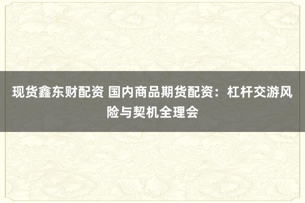 现货鑫东财配资 国内商品期货配资：杠杆交游风险与契机全理会